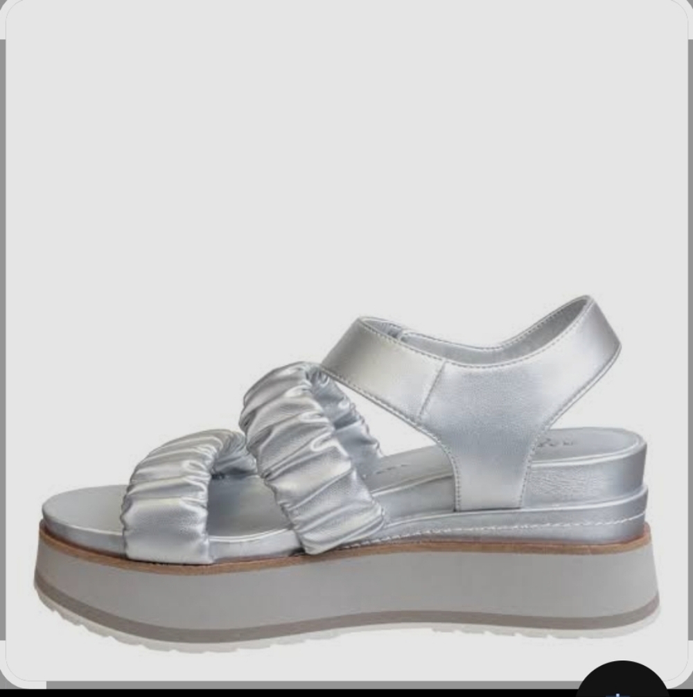 Naked Feet Metallic Silver Platform Sandals
